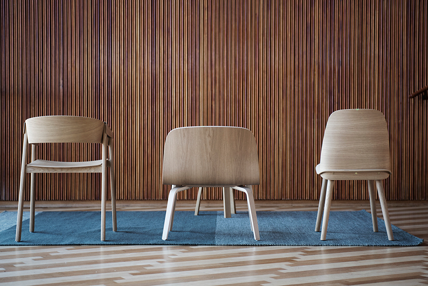 Oak chairs by Muuto